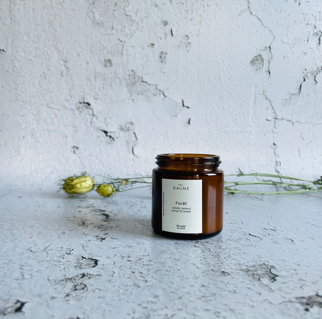 Bougie de soya aux arômes des bois