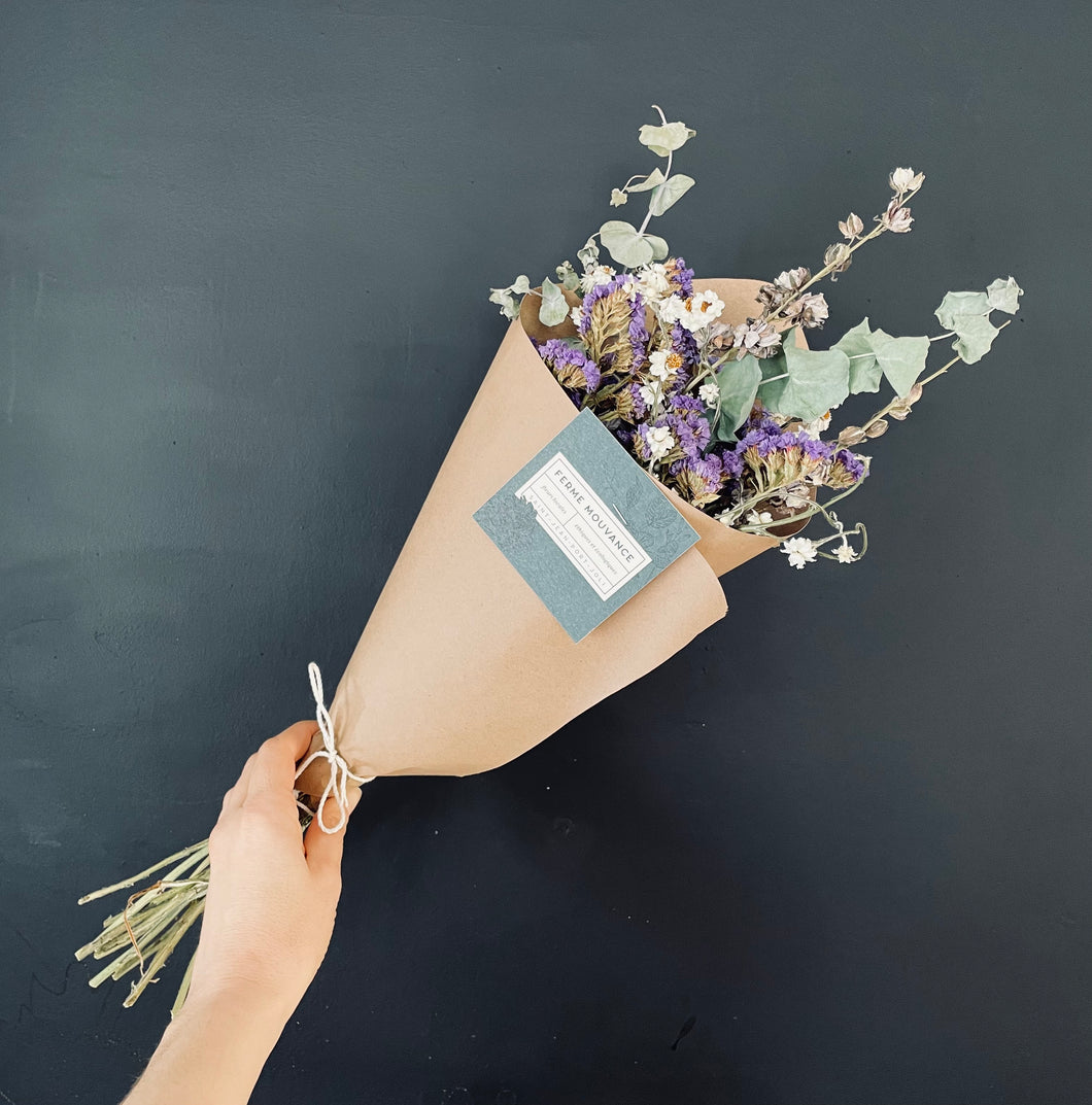 Bouquet Fleurs & eucalyptus